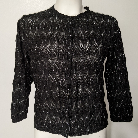 5/$25 Vintage sheer crochet cardigan - Picture 1 of 9